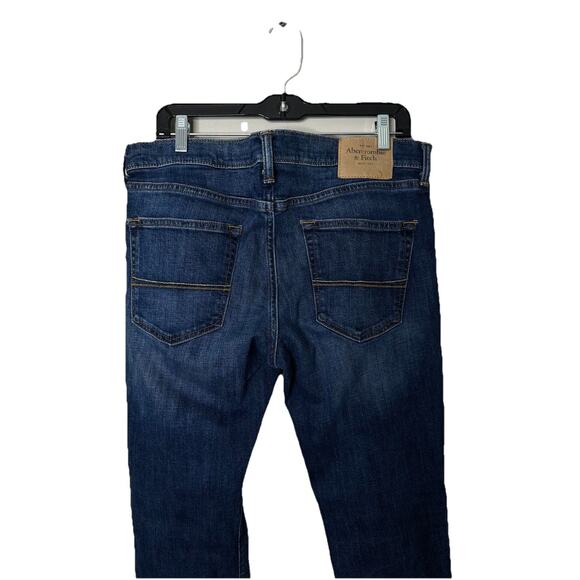 Abercrombie & Fitch Jeans Mens 33 x 32 Straight Leg Denim Mid-Rise Blue Stretch - Picture 3 of 7